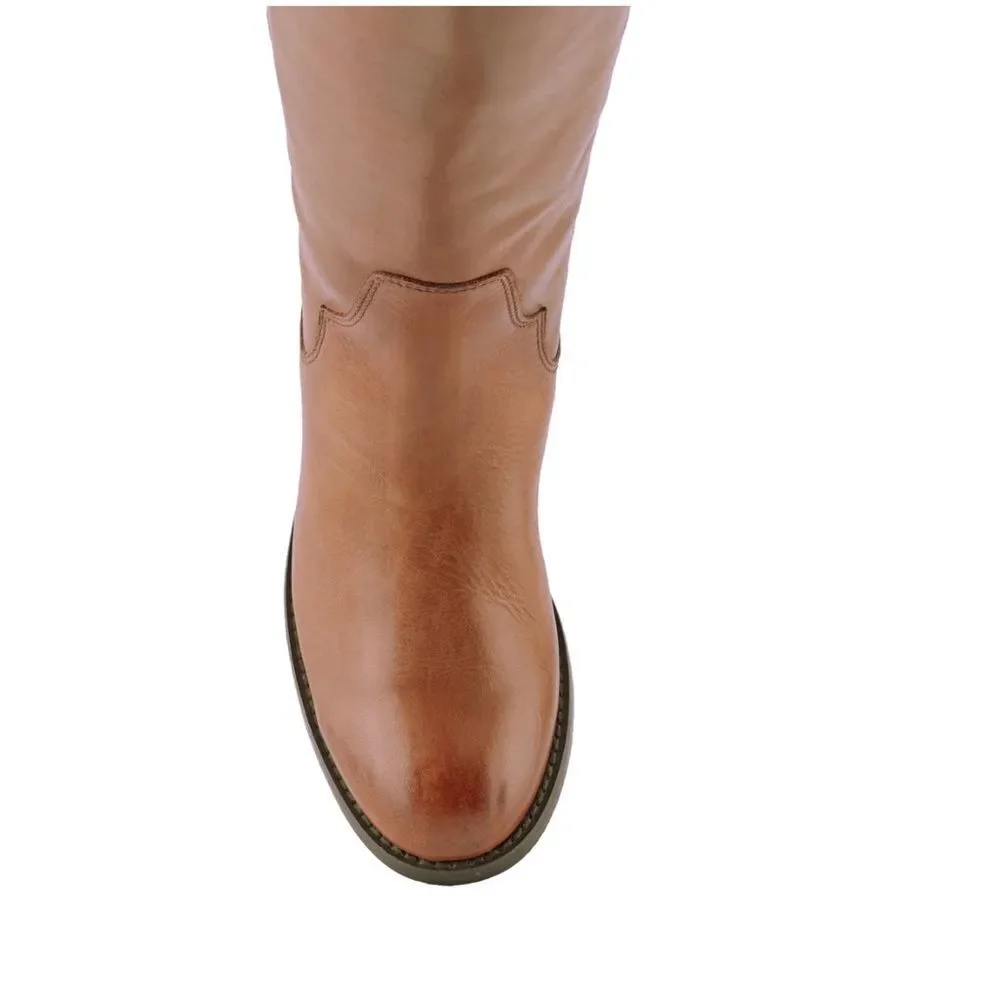 Frye exposed stitching